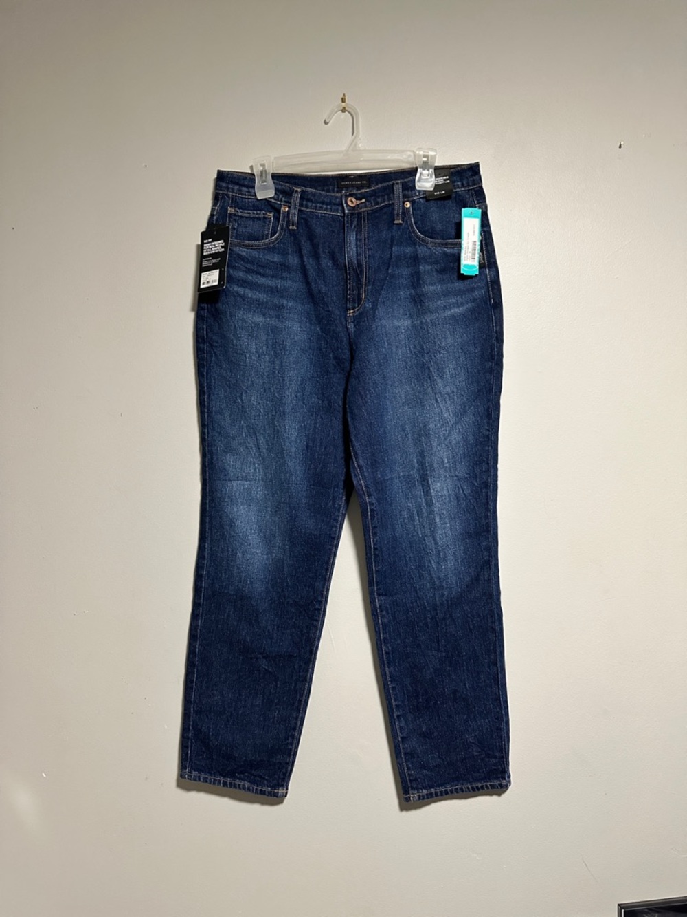 Silver Jeans High Rise Straight Leg Denim in Dark Blue